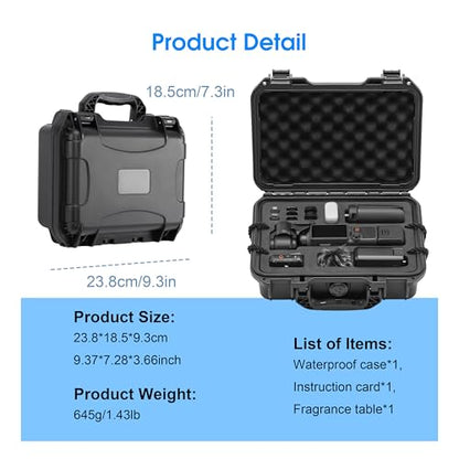 Waterproof Hard Case for DJI Osmo Pocket 4 3 Accessories Power Expansion For Xtra Muse Mini Tripod Carrying Dual Layer Travel Case Vlogging Compatible with DJI OM 70 Selfie Stick