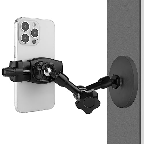 Mippko Magnetic Phone Holder,Heavy Duty Phone Mount for Truck/Tractor/Forklift/Boat/Motor Vehicles,Fit 3.5~7.5" iPhone/Nexus/Smartphone,360°Adjustable Arm 3.46" Magnetic Base