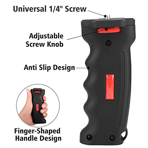 Camera Handle Grip,1/4" Camera Handheld Stabilizer with Wrist Strap,Chromlives Handle Grip Support Mount for DSLR Camcorder Smartphone Action Cameras Led Video Light