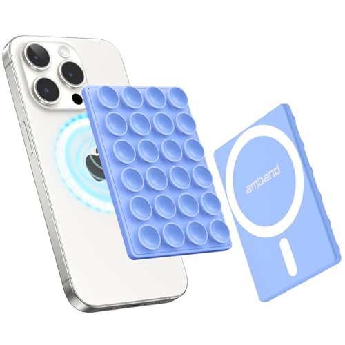 amBand Airplane Travel Essential Accessories Phone Holder for Women Men, Magnetic Suction Cup Phone Mount for Flying Plane Seat Back Screen, Long Flight Must Have Hands-Free for Selfie/Video, Sky Blue - color: Sky Blue