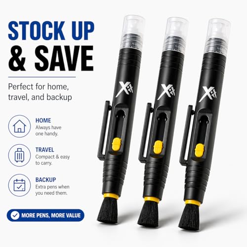 3 Pack Camera Lens Cleaning Pen Kit – Lens Brush Cleaner for DSLR, Phone, Glasses, Screen Cleaning Tool - size: Pen Kit