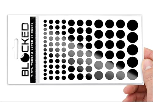 Blocked Original Vinyl Webcam Cover Stickers | Restickable & Stackable Privacy Covers | for All Camera-endable Devices | 5-Sizes | 95 Black (Ultra Glossy) - color: 95 Black | Ultra-Glossy