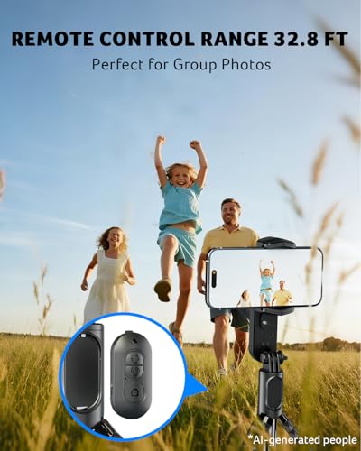Acer Gadget Gimbal Stabilizer 1Axis for iPhone/Cell Phone/Smartphone/Android with Remote Control&Light, Portable Gimbal Tripod Auto Balance Handheld Selfie Stick for Video Recording, Live Streaming