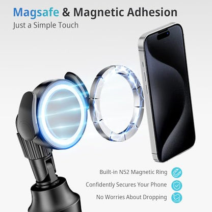 UBeesize 62'' Magnetic Selfie Stick Phone Tripod with Wireless Remote, Extendable Cell Phone Tripod Stand, Compatible with MagSafe, Cellphone Tripod for iPhone 17 16 15 14 13 12 and Android Phones - color: Black, size: 62-in