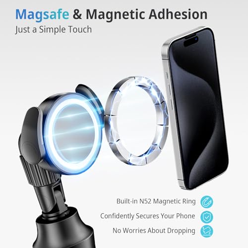 UBeesize 68'' Magnetic Selfie Stick Phone Tripod with Wireless Remote, Extendable Cell Phone Tripod Stand, Compatible with MagSafe, Cellphone Tripod for iPhone 17 16 15 14 13 12 and Android Phones - color: Black, size: 68-in