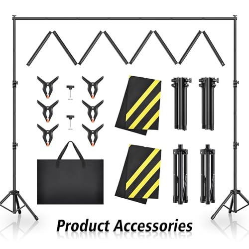 Forlogic Backdrop Stand 10x7.5ft(WxH), Heavy Duty Adjustable Photo Back Drop Stand kit, Suitable for Party, Photography, Weddings