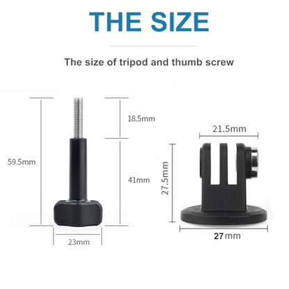 Tripod Mount Adapter 1/4" Screw for Gopro Hero 12/11/10/9/8/7/6, DJI OSMO AKASO Insta360 Action Camera, Fits for Tripod Selfie Stick Monopod and DSLR Camera Flash - 1 Pack