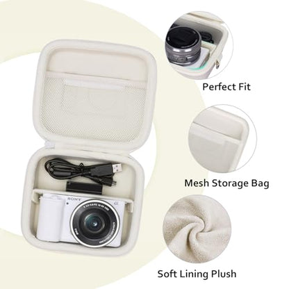 XANAD Hard Case for Sony a6400/a6700/a6100/a6000/a5000/a5100/ZV-E10/ZVE10 II or Fujifilm X100VI / X100V Digital Camera (Cream) - color: Cream