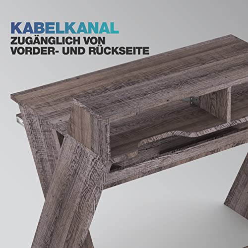Glorious Sound Desk Compact Professional Studio Workstation with Pull-out Keyboard Compartment (Walnut) - color: Walnut