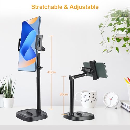 UTEBIT Phone Stand for Desk, 11.8''-17.7'' | Adjustable, Tablet Phone Holder