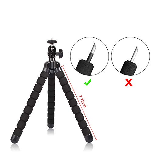 Phone Mini Tripod, Ruittos Premium Flexible Mobile Phone Tripod Stand Compatible with iPhone Samsung Go Pro, Small Digital Camera, Black