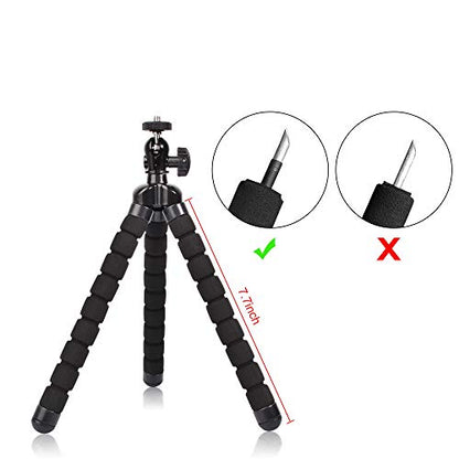 Phone Mini Tripod, Ruittos Premium Flexible Mobile Phone Tripod Stand Compatible with iPhone Samsung Go Pro, Small Digital Camera, Black