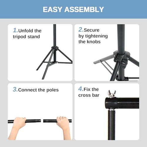 Backdrop Support Stand 6.6 x 10FT Photo Backdrop Stand Adjustable Photography Studio Background Support System Kit with Carrying Bag and 3 Clamps for Photo Video Shooting, Wedding, Party (6.6 x 10 ft) - size: 6.6 x 10 ft