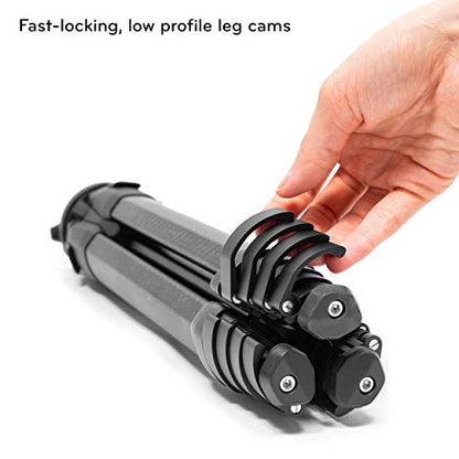 Peak Design Travel Tripod, Aluminum, Compact Design, Quick Setup and Takedown, Pro-Level Stability, Ergonomic Ball Head, Compact and Portable Travel Tripod for Camera and Phone, 20 lb Capacity - color: Aluminum