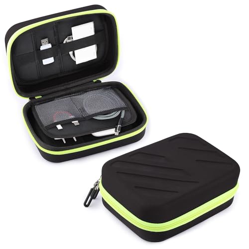 Portable Pouch For Electronic Accessories Usb Cables, Power Bank, Battery, Portable Hard Drive, Sd Memory Card, Earphones, Travel Gadgets Travel Friendly Case(Black&Green) - style: Organizer Bag