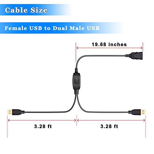 Herfair Printer Splitter for Two Computers USB A Splitter 1 in 2 Out for Share One Printer/Scanner/Fax Machine/USB Peripherals to Two Laptops/PCs/Computers, 5FT+5FT Cables - size: 1