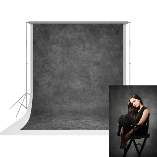 UrcTepics 5×7 ft Grey Fabric Photo Backdrops, Classic Abstract Texture Backdrop for Headshots and Portraits, Vintage Photography Background for Studio and Events. - color: Grey, size: 5x7 Ft