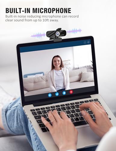 Tewiky Full HD Webcam with Built-in Microphone and Rotatable Tripod, 1080P Video and Wide Angle Camera, Privacy Cover, for Desktop PC or Laptop Computer - style: 1080P Webcam with Type-C Cable