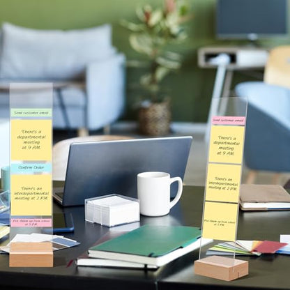 2PCS Monitor Memo Board, Acrylic Monitor Sticky Note Holder for Computer Screen Message Board Holder for Desk Clear Sticky Notes Organizer Portable Desktop Memo Attachment Laptop Office Accessories