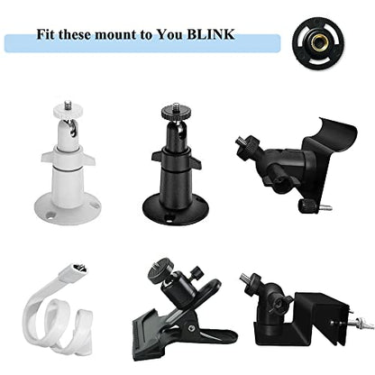 MANWU Mount Bracket Adapter Converter Connector for All-New Blink Outdoor Indoor XT2/XT Security Camera,Attachment that Holds Blink Camera to 1/4" Universal Mount (5 Pack Black)…