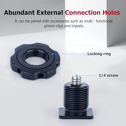 Cold Shoe Adapter with Dual 1/4 & 3/8 Screw Mount – Aluminum Alloy Camera Mount for Tripod, Microphone, LED Light, DSLR – Anti-Scratch Quick Release (62049)