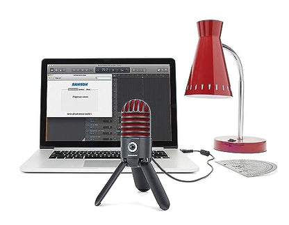 Samson Meteor Mic USB Studio Microphone, Titanium Black/Red - Limited Edition