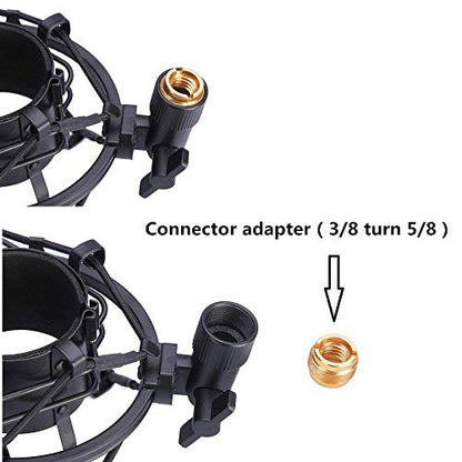 Microphone Shock Mount with Pop Filter, Mic Anti-Vibration Suspension Shock Mount Holder Clip for Diameter 46mm-51mm Microphone