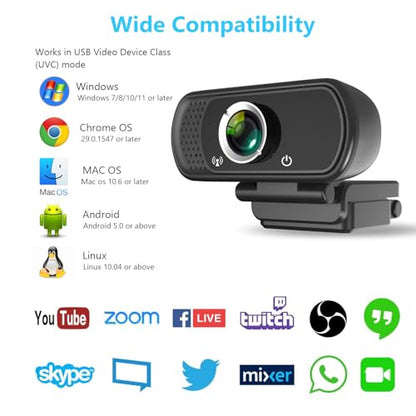 XPCAM HD 1080p Webcam with Microphone,USB Web Camera for Computer PC Laptop | PC Webcam with Cover/Tripod,110°FOV Wide Angle,Plug&Play Streaming Computer Camera for Laptop Mac Zoom,Teams,Twitch Gaming - color: webcam for pc (black)