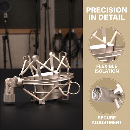 Miwayer Universal Microphone Shock Mount,Most Advanced Cobweb Anti-Vibration Structure Compatible with 1.8-2.1"(48-54mm) Large Diameter Condenser Mics, Like AT 2020 USB MXL440 550 RODE NT1 - size: 1.8-2.1"(48-54mm) Silver