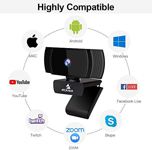 NexiGo N930AF 1080p Webcam with Microphone and Privacy Cover, AutoFocus, Noise Reduction, HD USB Web Camera, for Zoom Meeting YouTube Skype FaceTime, PC Mac Laptop Desktop (Renewed) - style: 1080P Webcam Autofocus