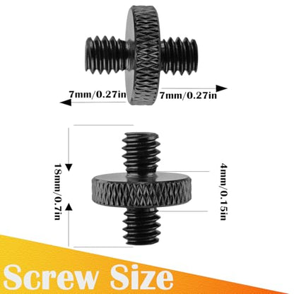 3-Pack 1/4" Male to Male Tripod Nut Connectors, Aluminum, Black - style: 1/4" male to 1/4" male