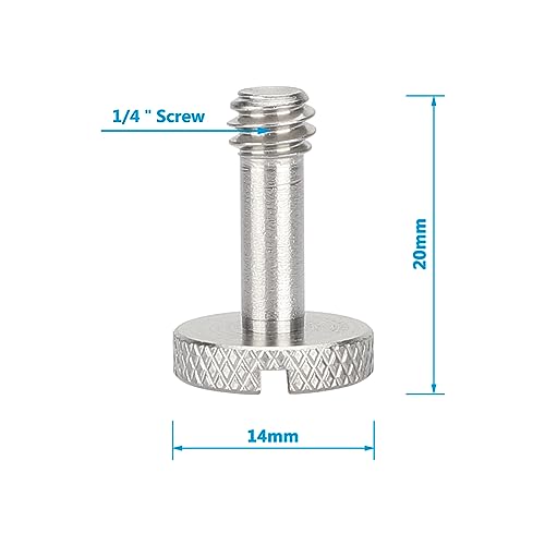 CAMVATE 1/4"-20 Long Slotted Knurled Captive Mounting Screw (2-Pack) -3443