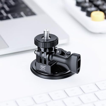 JJC Suction Cup Mount with 1/4"-20 Screw for DJI Osmo Pocket 4 Nano Action 6 5 Pro 4 3 Action Camera, Strong Stable Suction Cup Base for Gopro 13 12 11 10, for Insta360 X5 X4 X3 OSMO 360 Car Mount - color: Suction Cup Mount with 1/4-20 Screw