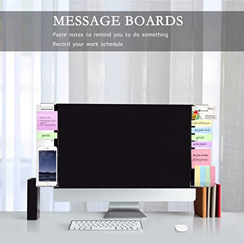 MOSISO Acrylic Monitor Memo Board, Message Memo Holders Notes Boards Computer Screen Sticky Notes Reminder Phone Holder for Office & Home Desktop Organizer 2 Side Panels (Left & Right)