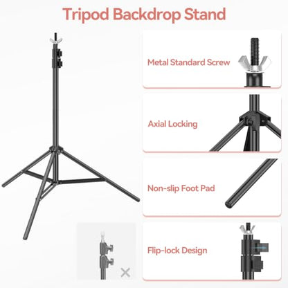 7 x 10 FT Photo Video Studio Backdrop Stand Kit, Photography Background Support System with 6.5 x 10FT Black, White Backdrop, Clamps, Sandbags and Carry Bag for Photoshoot, Portrait - color: Black, White