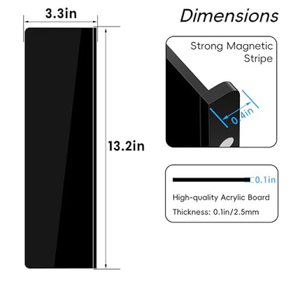 Magnetic Monitor Memo Board, Acrylic Message Reminder Board for Moniter Side, Office Desk Accessories for Women Men, Computer Sticky Note Holder Home Office Memo Holder, Black, XL - style: 13.2" X 3.3"-Black-1Pack