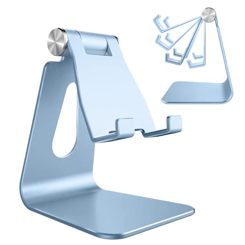 CreaDream Adjustable Cell Phone Stand, Phone Stand, Cradle, Dock, Holder, Aluminum Desktop Stand Compatible with Phone 13 12 Pro Max Charging, Accessories Desk, All Mobile Phones, Sierra Blue - color: Sierra Blue