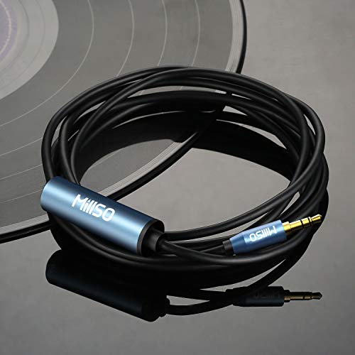 MillSO 1/4 to 3.5mm Headphone Adapter, 16 Feet TRS 6.35mm Female to 3.5mm Male 1/8 to 1/4 Stereo Audio Jack Adapter for Amplifiers, Guitar amp, Piano, Home Theater Devices, Phone, Laptop, Headphones - color: Blue, size: 16 FT