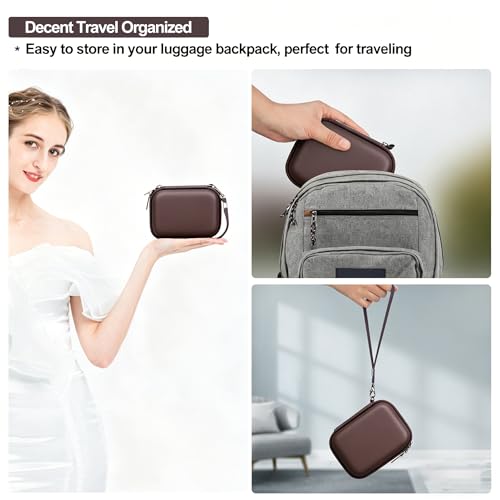 Elonbo Carrying Case for Canon PowerShot ELPH 360 HS A/ 360 HS/ 360/ IXY 650 Digital Camera, Canon PowerShot ELPH 330/190/160/115/130/110 Camera Hard Travel Bag, Mesh Pocket fits Battery Cable, Brown - color: Brown