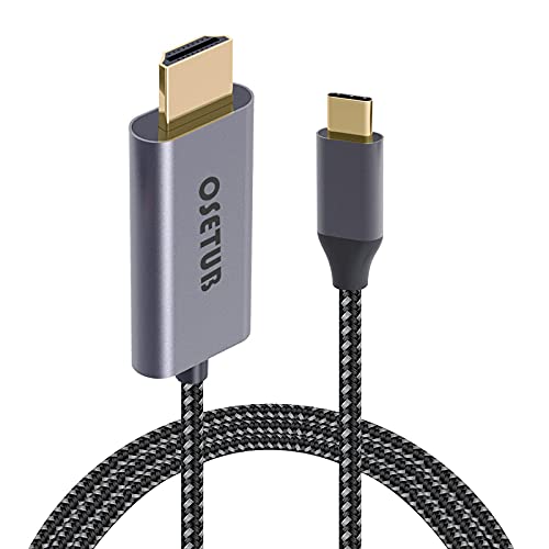 USB C to HDMI Cable 4K, 6ft USB Type C to HDMI Cable Adapter High Speed Braided Cord Compatible with iPhone 15 Pro/Max, 2023 MacBook Pro/Air, iPad Pro 2021, Samsung S9 S10, Lenovo, Dell and More - size: 6ft/1.8m