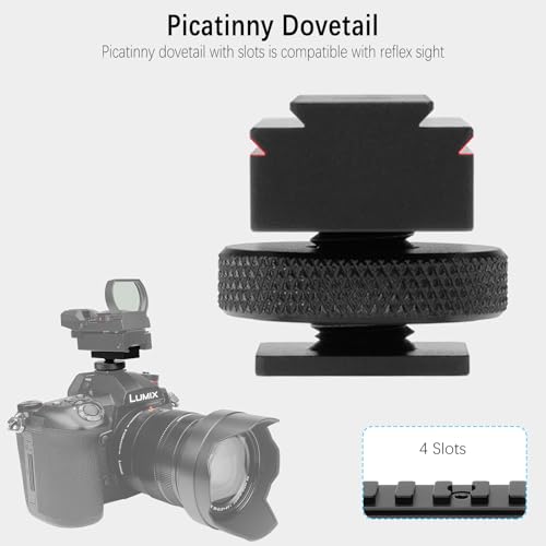 2in1 Finder Mounting Adapter 11mm 20-21mm Picatinny Dovetail Rail w 1/4" Hole for Finderscope Guide Scope Red Dot Reflex Sight Mount DSLR Camera Hotshoe Coldshoe Hot Cold Shoe (Updated Version)