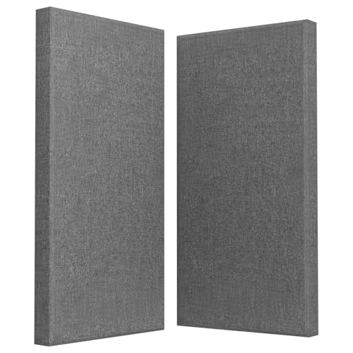 UMIACOUSTICS 2 PCS Acoustic Panel, 47.2" x 23.6" Fiberglass Sound Proof Wall Panels, Sound Absorbing Panels for Studios, Office, Home Theater. Charcoal Grey - color: Charcoal Grey, size: 47.2" x 23.6"-2pcs