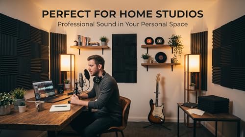 96 Pack Medium Sale Acoustic Foam Soundproof Foam(Accompanied By Double-Sided Adhesive Tape) (96 Black) - color: 96 black