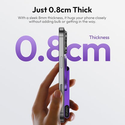 ULANZI MA60 Magnetic Phone Tripod Stand for iPhone - Aluminium Smartphone Mini Tripod Pocket Cell Phone Stand Strong Magnet Quick Mount Compatible with iPhone 16 15 14 13 14 Series, Purple - color: Purple