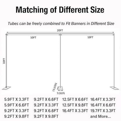10x20ft Backdrop Stand Heavy Duty Pipe and Drape Backdrop Stand for Parties, Adjustable Pipe Kit Curtain Frame Stand for Photography Background Support,Wedding Arch Metal Frame (Gold) - color: Gold