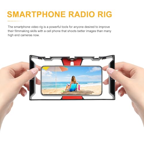 Toddmomy Smartphone Video Rig Stabilizer Grip Handheld Phone Video Holder Portable Phone Rig for Mobile Streaming and Photography Compatible with Smartphones