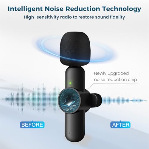 Mini Microphone for iPhone Android, 3 Wireless Lavalier Microphones | USB-C Lightning 3.5mm receiver, plug and play noise reduction mic for camera, TikTok, YouTube, vlog and interviews