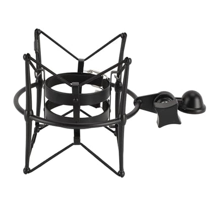 Tangxi 60MM Microphones Shock Mount, High Isolation, Anti Vibration Spider Shockmount Stand for Microphones up to 60MM (Black) - color: Black