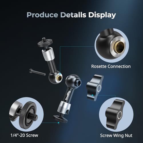 SMALLRIG 5.5-inch Magic Arm 2-Pack, Articulating Adjustable Friction Arm Mount with 1/4"-20 Thread Screw, for Camera Monitor/LED Light Setup, 5316 - style: 2-Pack