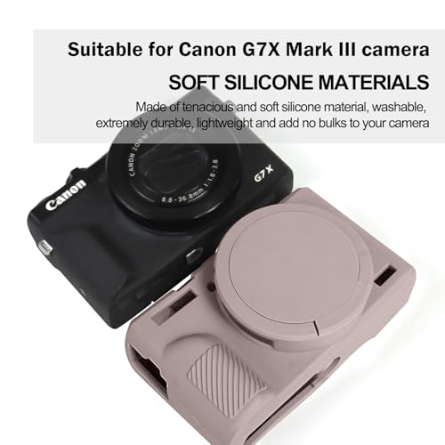 Easy Hood Case for Canon Powershot G7 X Mark III Digital Camera, Soft Silicone Protective Cover with Removable Lens Cover for Canon Powershot G7X Mark III DSLR Camera (Tiffany Pink) - color: Tiffany Pink